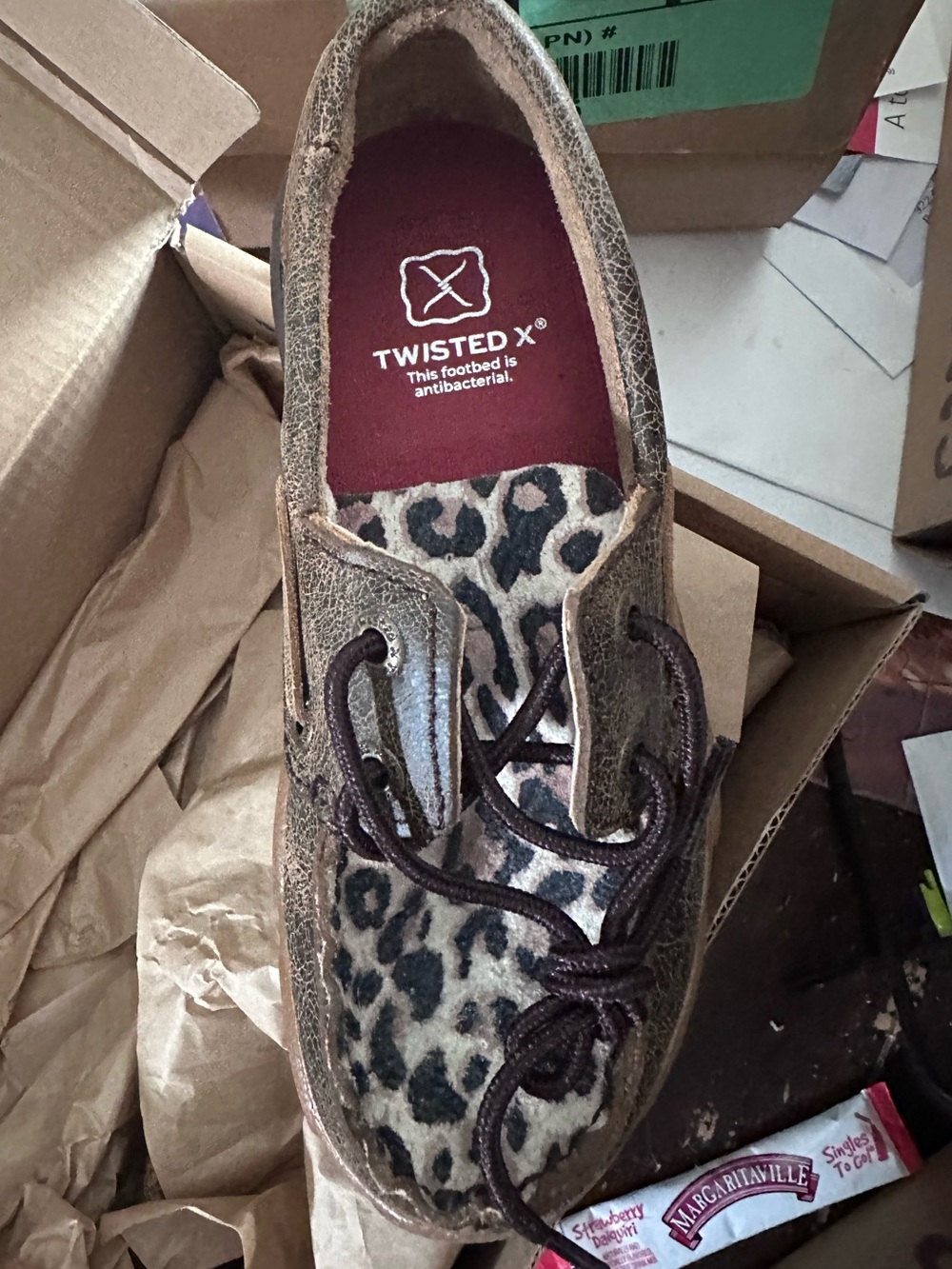 Twisted X Brown Leopard Print Casual Lace-Up Shoe
